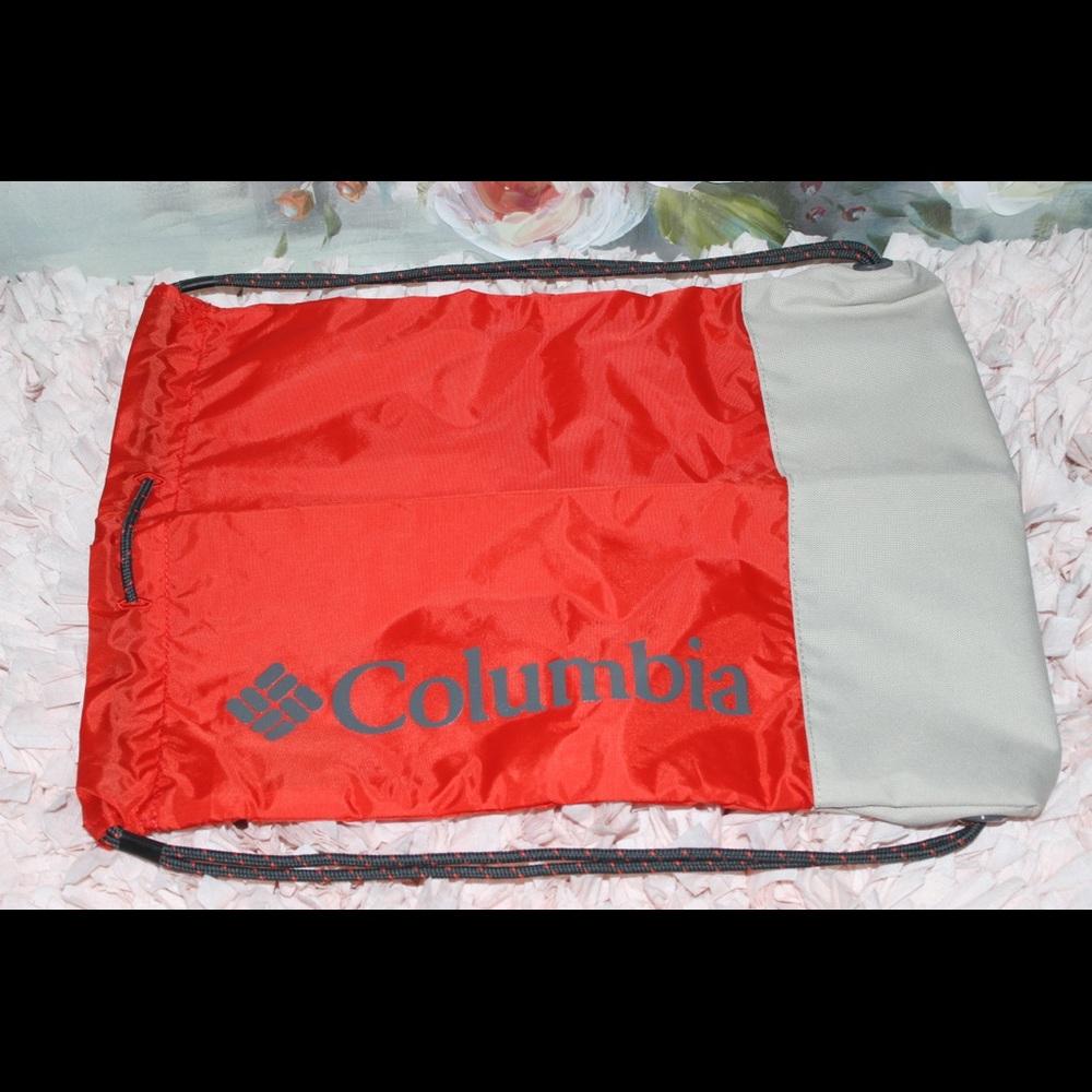 Columbia Orange Drawstring Pack